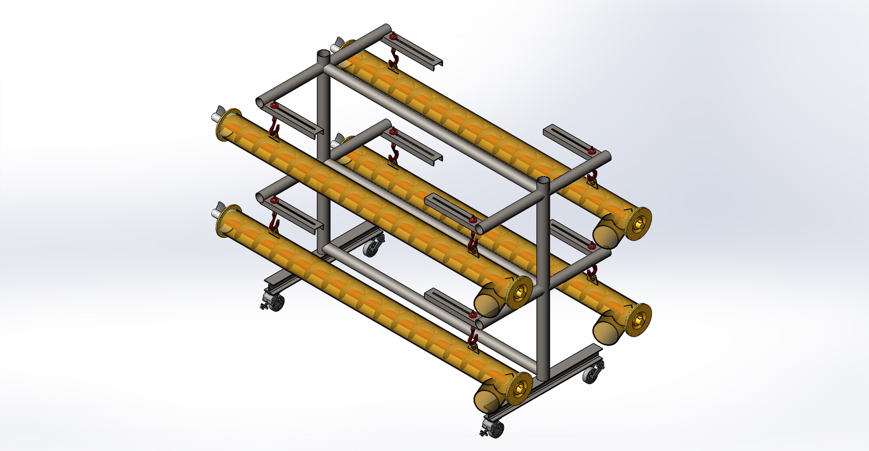 管螺杆输送机，组装完成并准备喷漆
